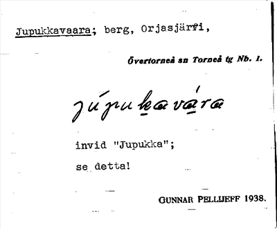 Bild på arkivkortet för arkivposten Jupukkavaara
