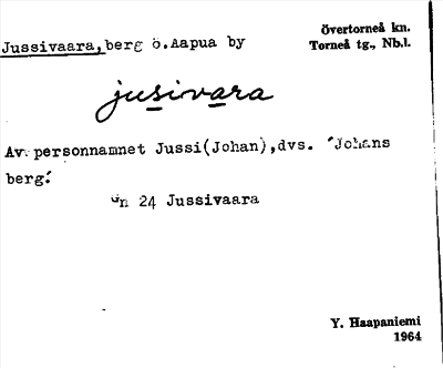 Bild på arkivkortet för arkivposten Jussivaara