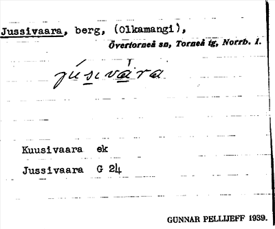 Bild på arkivkortet för arkivposten Jussivaara