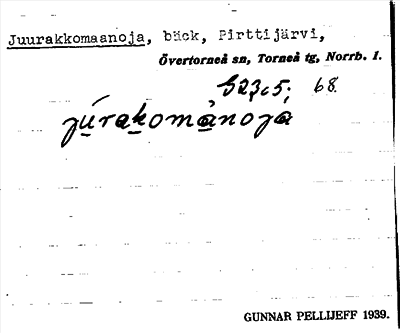 Bild på arkivkortet för arkivposten Juurakkomaanoja