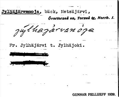 Bild på arkivkortet för arkivposten Jylhäjärvenoja