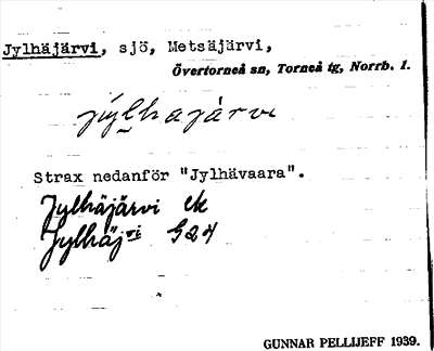 Bild på arkivkortet för arkivposten Jylhäjärvi