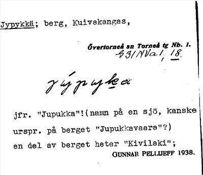 Bild på arkivkortet för arkivposten Jypykkä