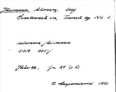 Bild på arkivkortet för arkivposten Jäivaara, Alinen