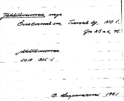 Bild på arkivkortet för arkivposten Jäkälävuoma
