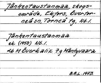 Bild på arkivkortet för arkivposten Jänkentaustanmaa