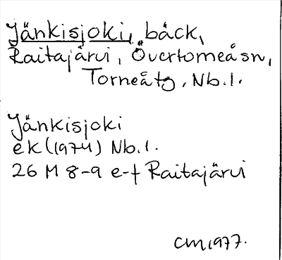 Bild på arkivkortet för arkivposten Jänkisjoki