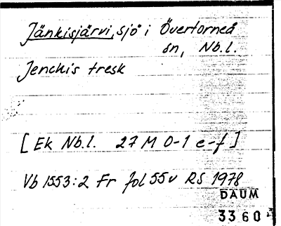 Bild på arkivkortet för arkivposten Jänkisjärvi