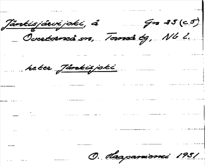 Bild på arkivkortet för arkivposten Jänkisjärvijoki