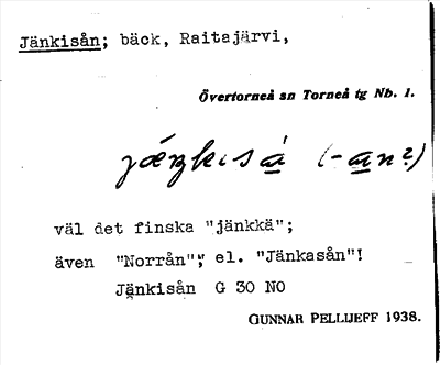 Bild på arkivkortet för arkivposten Jänkisån