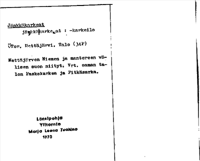 Bild på arkivkortet för arkivposten Jänkkäkarkeat