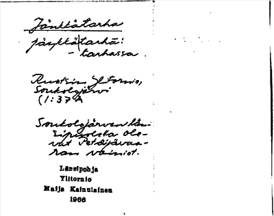 Bild på arkivkortet för arkivposten Jänkkätarha
