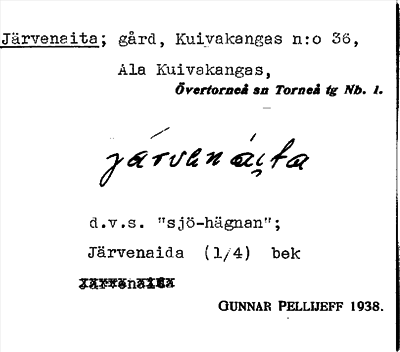 Bild på arkivkortet för arkivposten Järvenaita