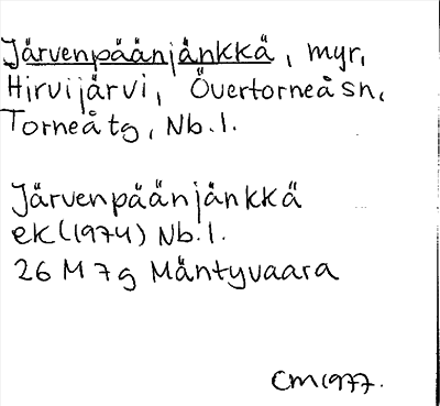 Bild på arkivkortet för arkivposten Järvenpäänjänkkä