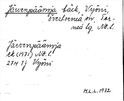 Bild på arkivkortet för arkivposten Järvenpäänoja