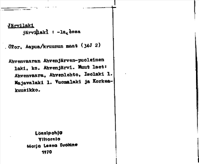 Bild på arkivkortet för arkivposten Järvilaki