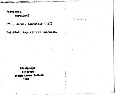 Bild på arkivkortet för arkivposten Järvilato