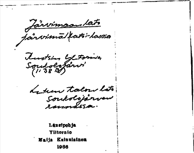 Bild på arkivkortet för arkivposten Järvimaanlato