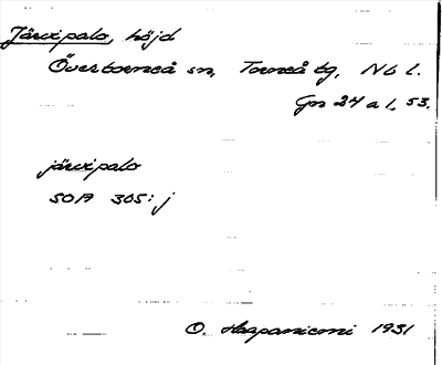 Bild på arkivkortet för arkivposten Järvipalo