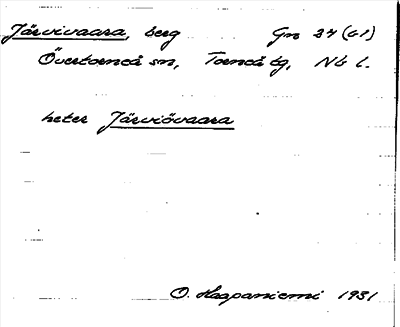 Bild på arkivkortet för arkivposten Järvivaara