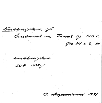 Bild på arkivkortet för arkivposten Kaakkurijärvi