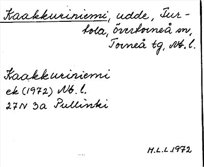 Bild på arkivkortet för arkivposten Kaakkuriniemi