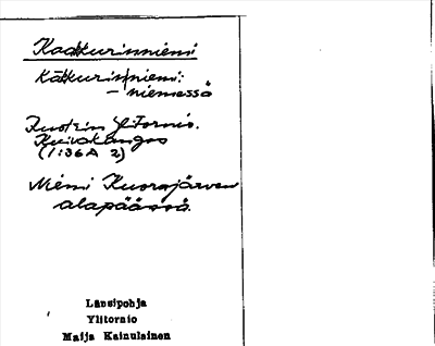 Bild på arkivkortet för arkivposten Kaakkurinniemi