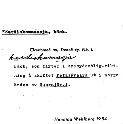 Bild på arkivkortet för arkivposten Kaardiskamaanoja