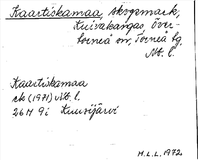 Bild på arkivkortet för arkivposten Kaartiskamaa