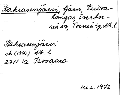 Bild på arkivkortet för arkivposten Kahrasenjärvi