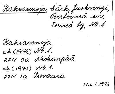 Bild på arkivkortet för arkivposten Kahrasenoja