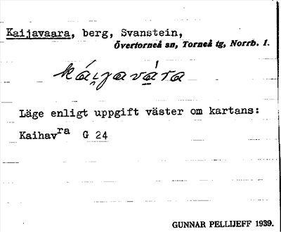 Bild på arkivkortet för arkivposten Kaijavaara