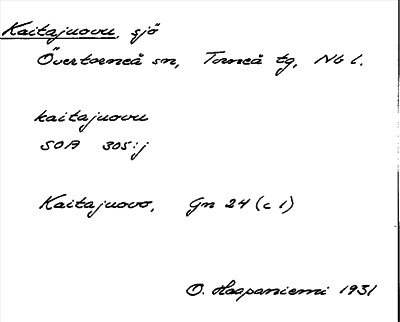 Bild på arkivkortet för arkivposten Kaitajuovu
