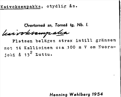 Bild på arkivkortet för arkivposten Kaivoksenpakka
