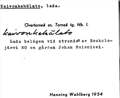 Bild på arkivkortet för arkivposten Kaivonkehälato