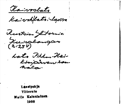 Bild på arkivkortet för arkivposten Kaivoslato