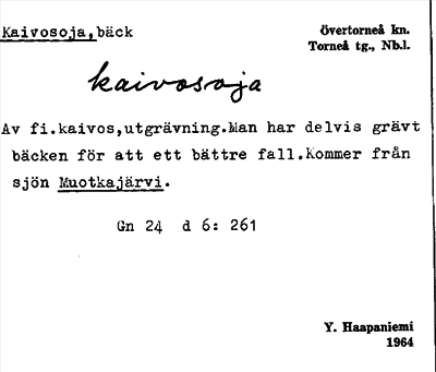 Bild på arkivkortet för arkivposten Kaivosoja