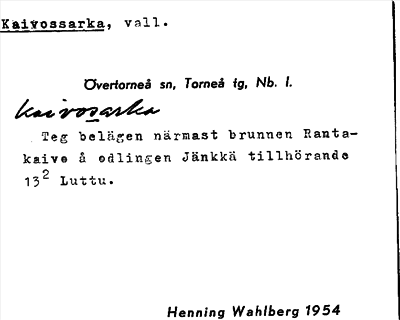 Bild på arkivkortet för arkivposten Kaivossarka