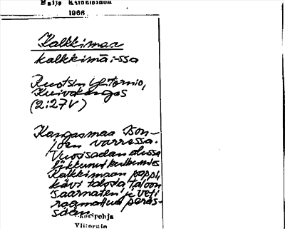 Bild på arkivkortet för arkivposten Kalkkimaa