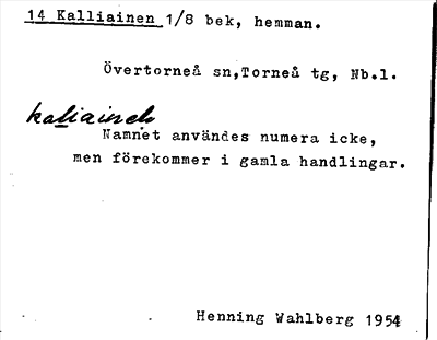 Bild på arkivkortet för arkivposten Kalliainen
