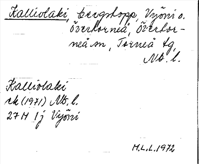 Bild på arkivkortet för arkivposten Kalliolaki