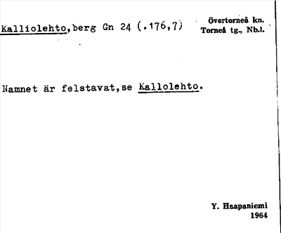 Bild på arkivkortet för arkivposten Kalliolehto, se Kallolehto