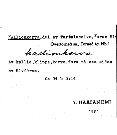 Bild på arkivkortet för arkivposten Kallionkorva