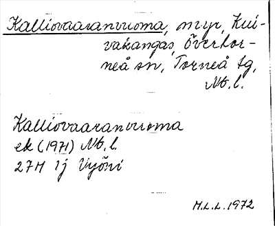 Bild på arkivkortet för arkivposten Kalliovaaranvuoma