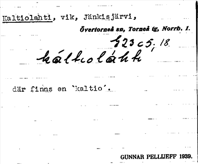 Bild på arkivkortet för arkivposten Kaltiolahti