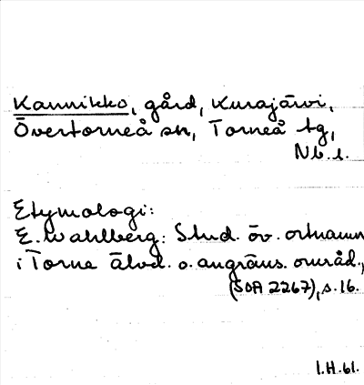 Bild på arkivkortet för arkivposten Kannikko