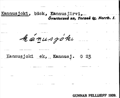 Bild på arkivkortet för arkivposten Kannusjoki
