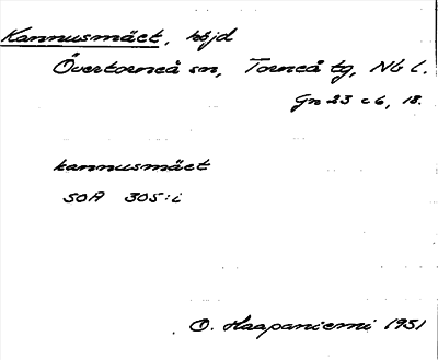 Bild på arkivkortet för arkivposten Kannusmäet