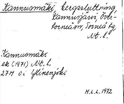 Bild på arkivkortet för arkivposten Kannusmäki