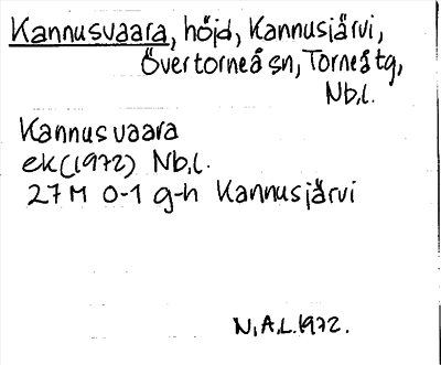 Bild på arkivkortet för arkivposten Kannusvaara